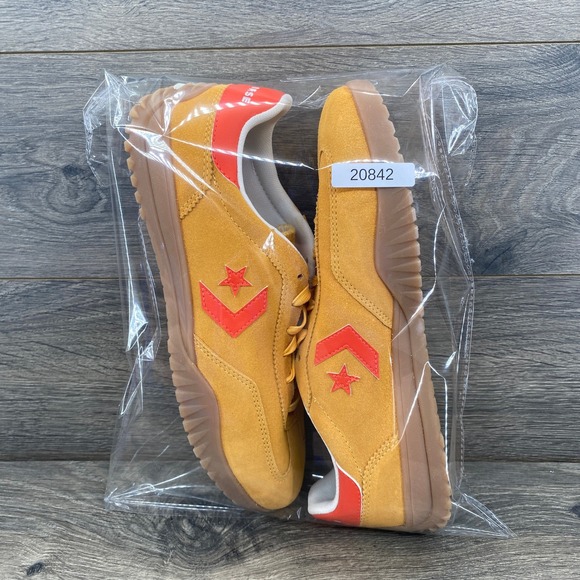 Converse Star Trainer Suede Sneaker Gold Orange Men's 8.5 Casual Shoes - Picture 14 of 15